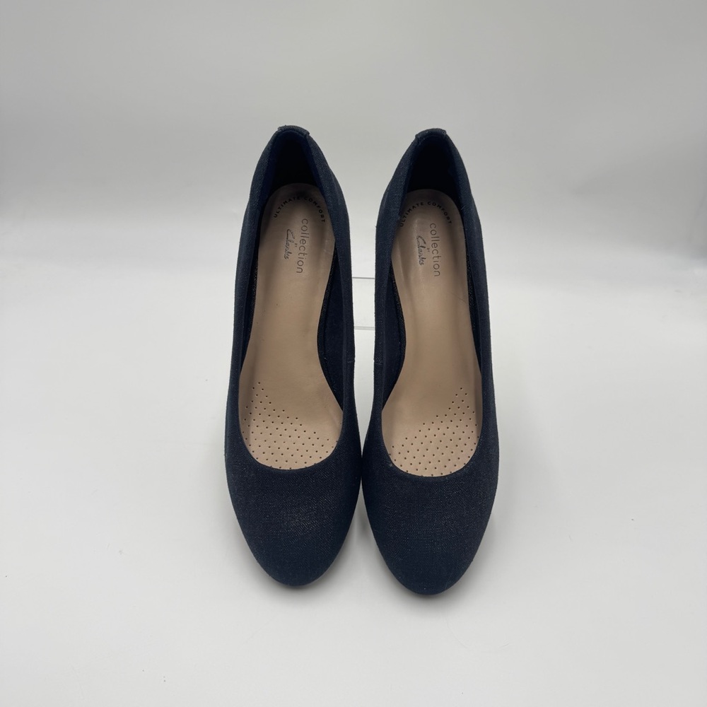 Clarks Blue and Tan Wedge Shoes NWOT Size 8 - Picture 3 of 8